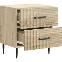 vidaXL Nachtkastje Sonoma Eiken 43 x 34,5 x 47,5 cm Bewerkt hout