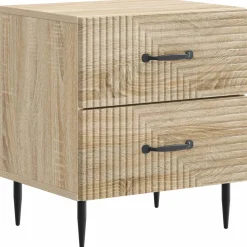 vidaXL Nachtkastje Sonoma Eiken 43 x 34,5 x 47,5 cm Bewerkt hout