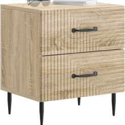 vidaXL Nachtkastje Sonoma Eiken 43 x 34,5 x 47,5 cm Bewerkt hout