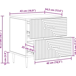 vidaXL Nachtkastje Sonoma Eiken 43 x 34,5 x 47,5 cm Bewerkt hout