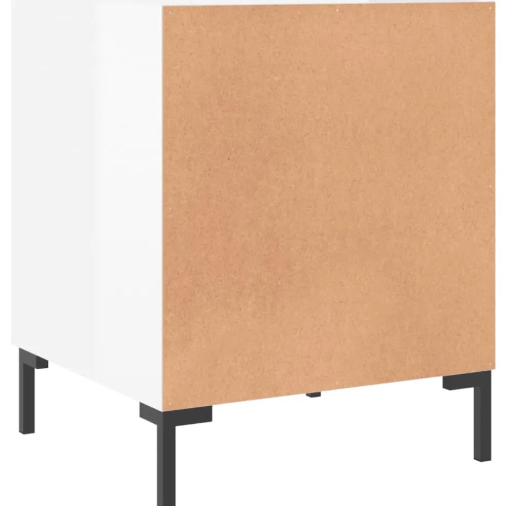 vidaXL Nachtkastjes 2 st 40x40x50 cm bewerkt hout hoogglans wit
