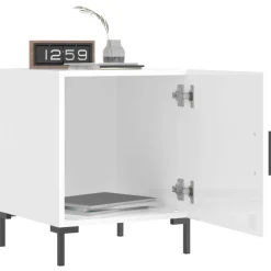 vidaXL Nachtkastjes 2 st 40x40x50 cm bewerkt hout hoogglans wit