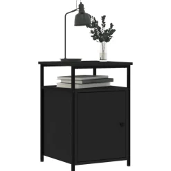 vidaXL Nachtkastjes 2 st 40x42x60 cm bewerkt hout zwart