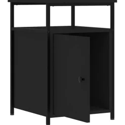 vidaXL Nachtkastjes 2 st 40x42x60 cm bewerkt hout zwart