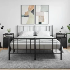 vidaXL Nachtkastjes 2 st 40x42x60 cm bewerkt hout zwart
