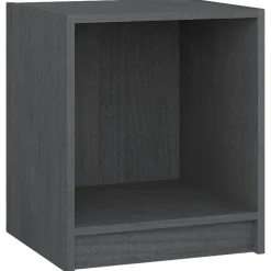 vidaXL Nachtkastjes 2 st 35,5x33,5x41,5 cm massief grenenhout grijs