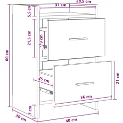 vidaXL Nachtkastjes Wit 40 x 30 x 60 cm Bewerkt hout
