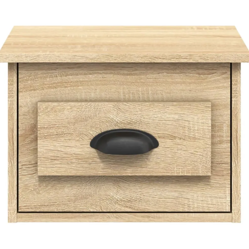vidaXL Nachtkastje wandgemonteerd 41,5x36x28 cm sonoma eikenkleurig