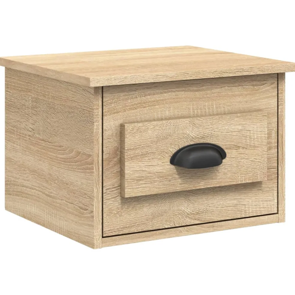 vidaXL Nachtkastje wandgemonteerd 41,5x36x28 cm sonoma eikenkleurig