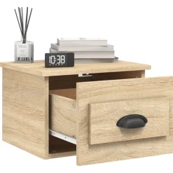 vidaXL Nachtkastje wandgemonteerd 41,5x36x28 cm sonoma eikenkleurig