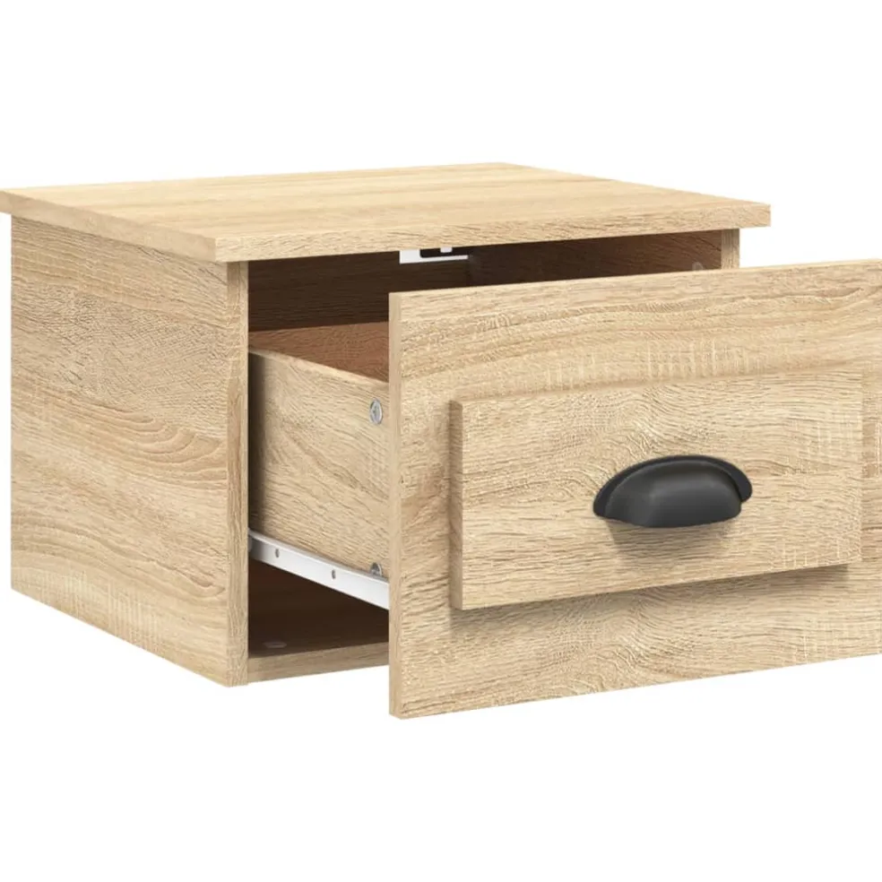 vidaXL Nachtkastje wandgemonteerd 41,5x36x28 cm sonoma eikenkleurig