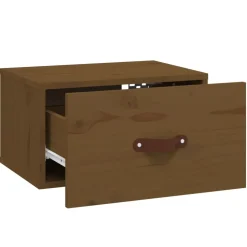 vidaXL Nachtkastje wandgemonteerd 40x29,5x22 cm honingbruin