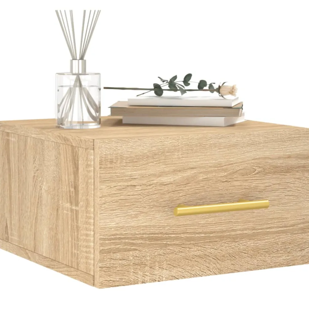 vidaXL Nachtkastje wandgemonteerd 35x35x20 cm sonoma eikenkleurig