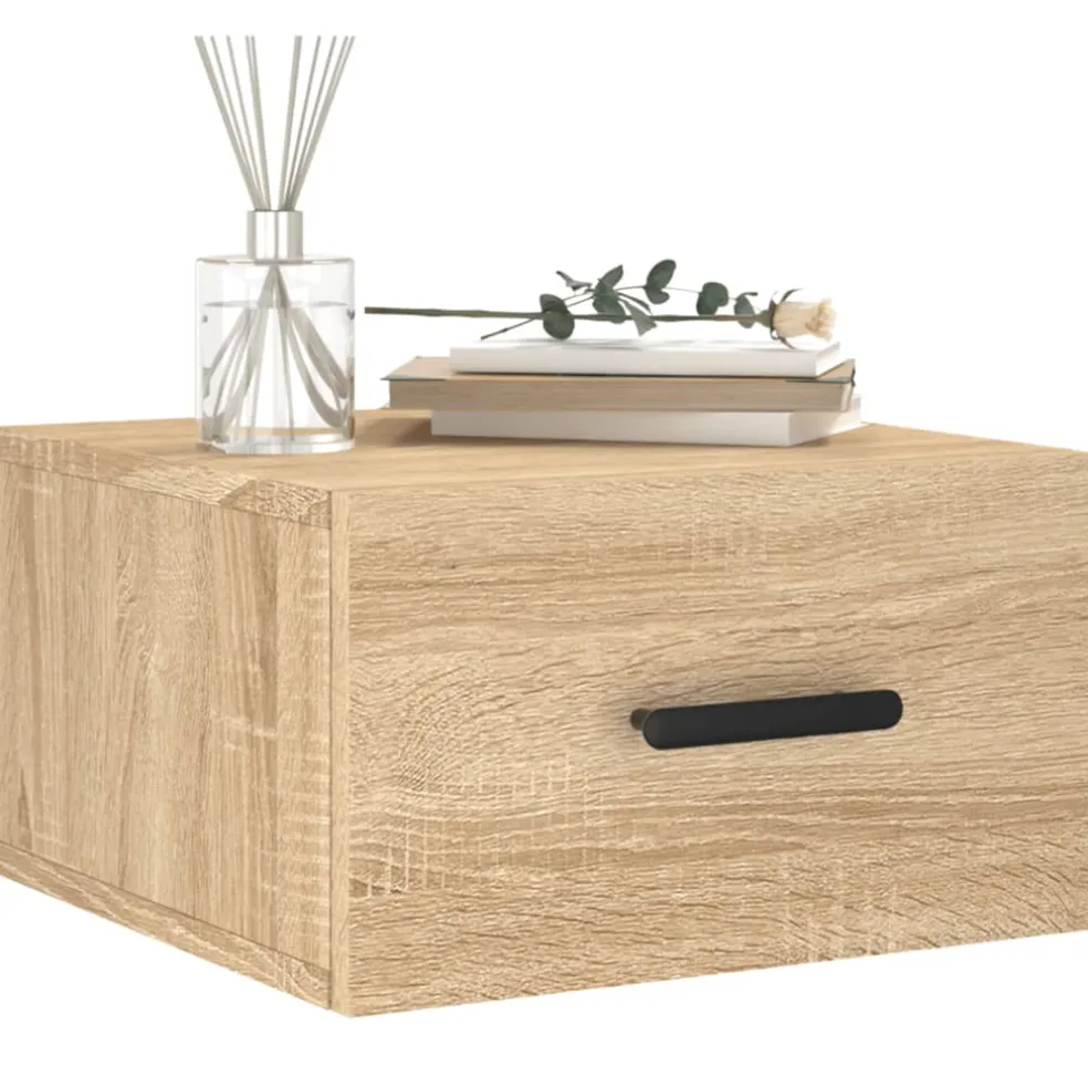 vidaXL Nachtkastje wandgemonteerd 35x35x20 cm sonoma eikenkleurig