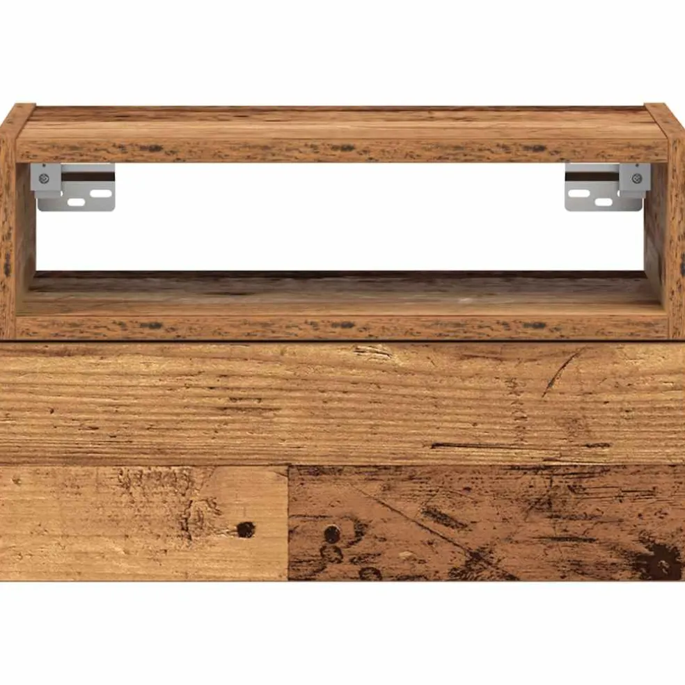 vidaXL Nachtkastje wandgemonteerd 45x26x28,5 cm oud houtkleurig