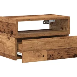 vidaXL Nachtkastje wandgemonteerd 45x26x28,5 cm oud houtkleurig