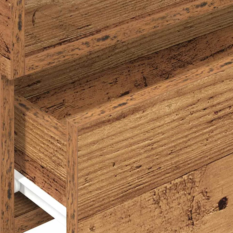 vidaXL Nachtkastje wandgemonteerd 45x26x28,5 cm oud houtkleurig