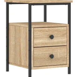 vidaXL Nachtkastje 34x35,5x50 cm bewerkt hout sonoma eikenkleurig