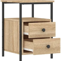 vidaXL Nachtkastje 34x35,5x50 cm bewerkt hout sonoma eikenkleurig