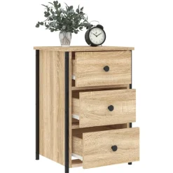vidaXL Nachtkastje 40x36x60 cm bewerkt hout sonoma eikenkleurig