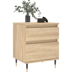 vidaXL Nachtkastje 40x35x50 cm bewerkt hout sonoma eikenkleurig