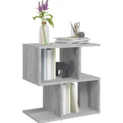 vidaXL Nachtkastje 50x30x51,5 cm bewerkt hout grijs sonoma eikenkleur