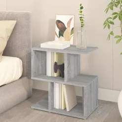 vidaXL Nachtkastje 50x30x51,5 cm bewerkt hout grijs sonoma eikenkleur