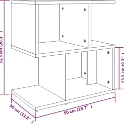 vidaXL Nachtkastje 50x30x51,5 cm bewerkt hout grijs sonoma eikenkleur