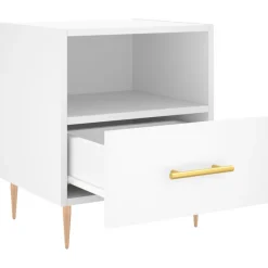 vidaXL Nachtkastje 40x35x47,5 cm bewerkt hout wit