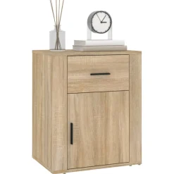 vidaXL Nachtkastje 50x36x60 cm bewerkt hout sonoma eikenkleurig