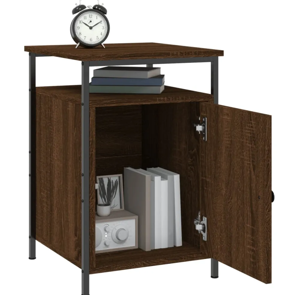 vidaXL Nachtkastje 40x42x60 cm bewerkt hout bruin eikenkleur