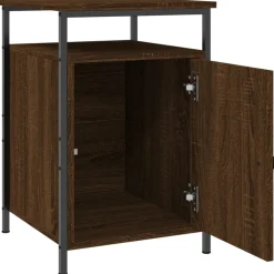 vidaXL Nachtkastje 40x30x40 cm bewerkt hout bruin eikenkleur