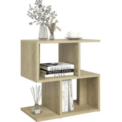 vidaXL Nachtkastje 50x30x51,5 cm bewerkt hout sonoma eikenkleurig