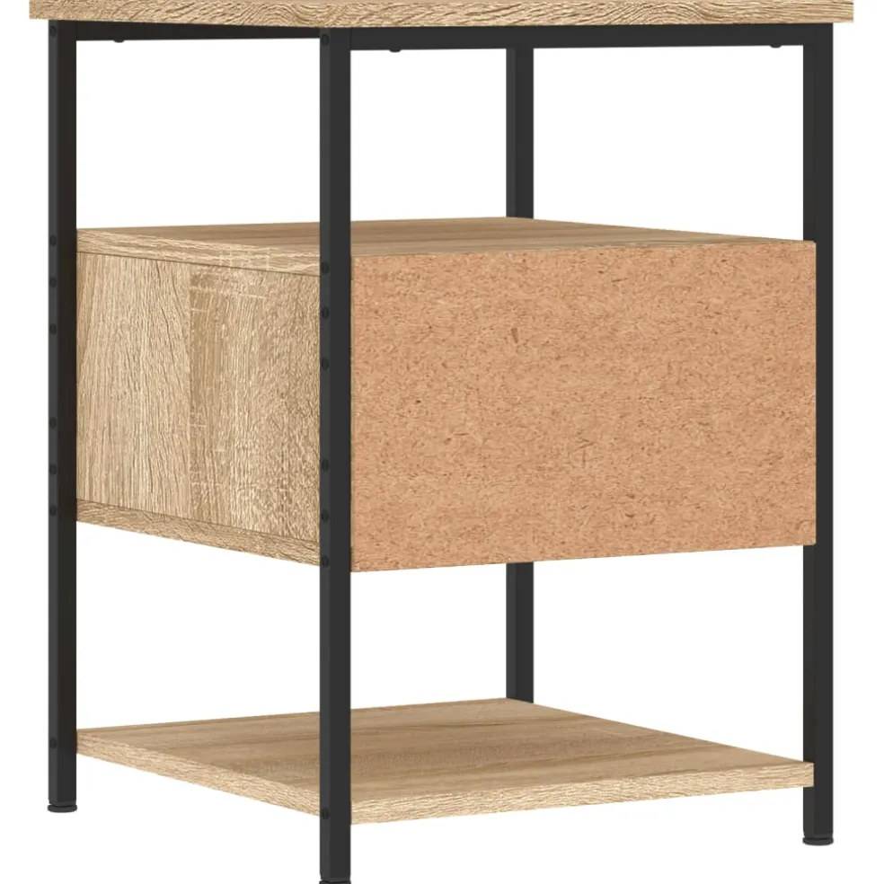 vidaXL Nachtkastje 40x42x56 cm bewerkt hout sonoma eikenkleurig