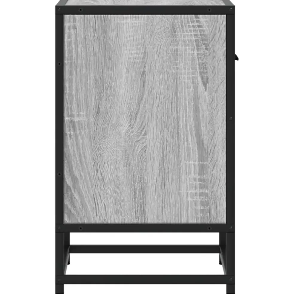 vidaXL Nachtkastje 40x31x50 cm bewerkt hout grijs sonoma eikenkleurig