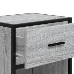 vidaXL Nachtkastje 40x31x50 cm bewerkt hout grijs sonoma eikenkleurig