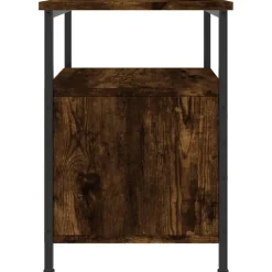 vidaXL Nachtkastje 34x35,5x50 cm bewerkt hout gerookt eikenkleurig