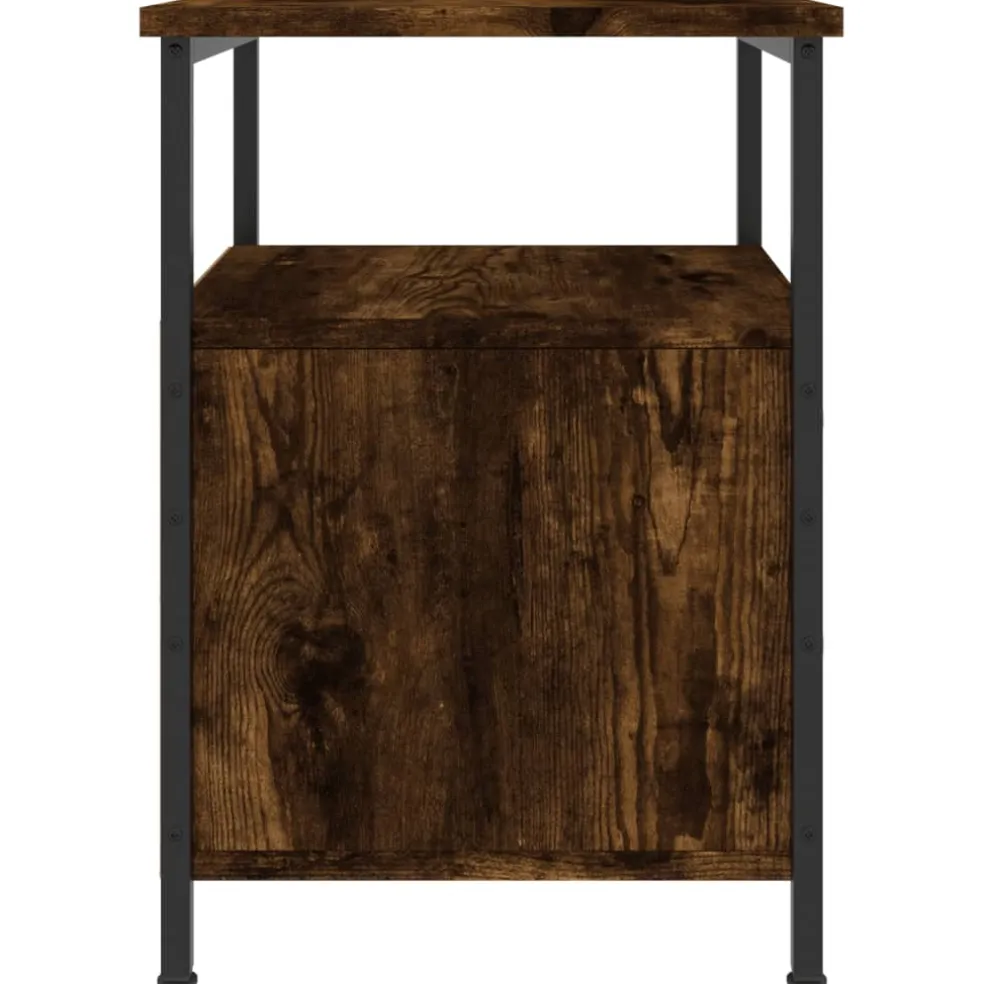 vidaXL Nachtkastje 34x35,5x50 cm bewerkt hout gerookt eikenkleurig