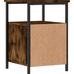 vidaXL Nachtkastje 34x35,5x50 cm bewerkt hout gerookt eikenkleurig