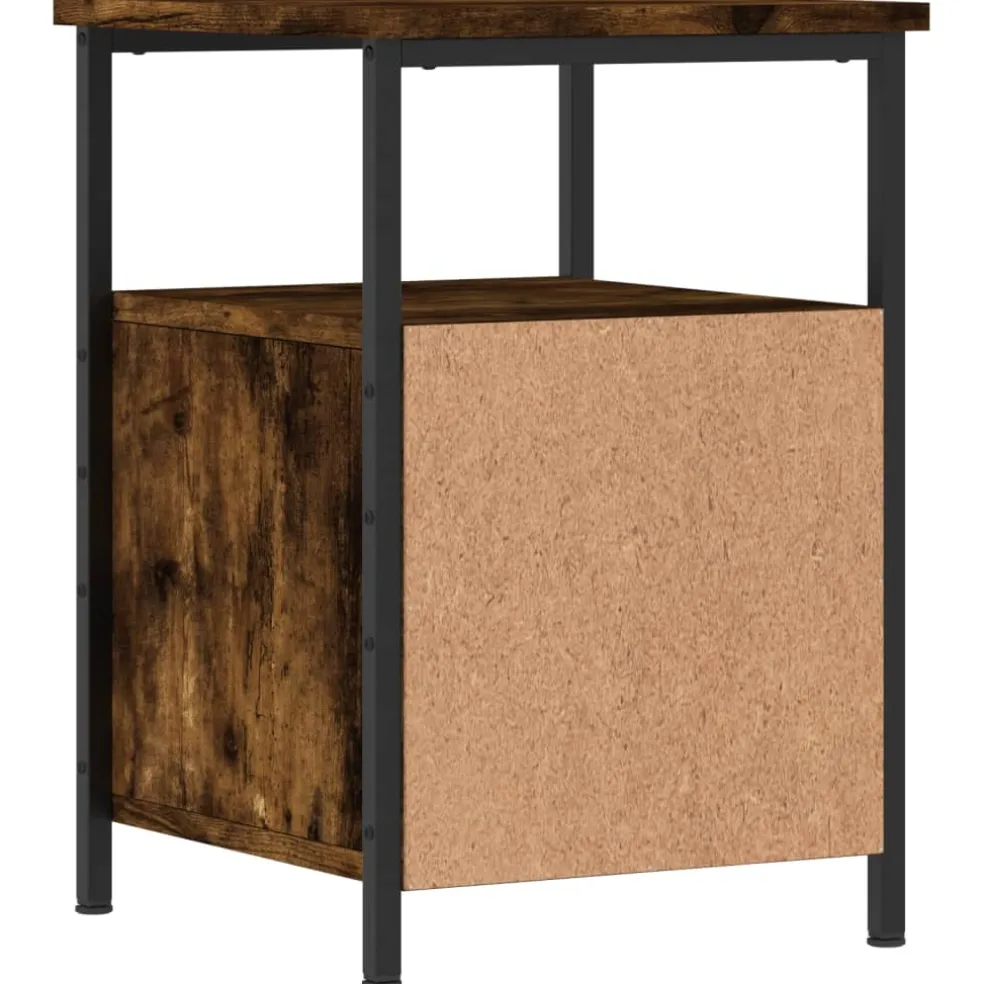 vidaXL Nachtkastje 34x35,5x50 cm bewerkt hout gerookt eikenkleurig