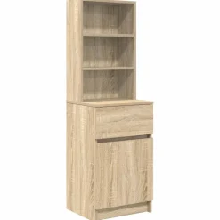 vidaXL Nachtkastje 39x35x125 cm bewerkt hout sonoma eikenkleurig