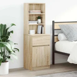 vidaXL Nachtkastje 39x35x125 cm bewerkt hout sonoma eikenkleurig