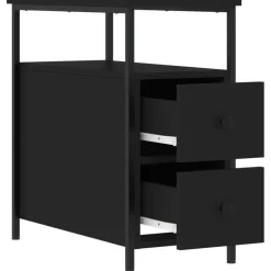 vidaXL Nachtkastje 30x60x60 cm bewerkt hout zwart