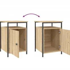 vidaXL Nachtkastje 40x42x60 cm bewerkt hout sonoma eikenkleurig