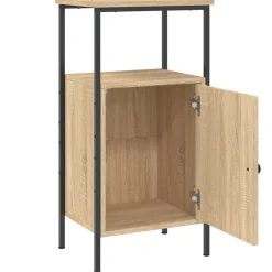 vidaXL Nachtkastje 41x31x80 cm bewerkt hout sonoma eikenkleurig