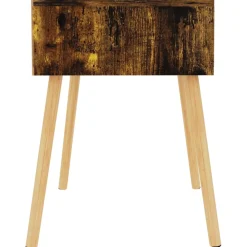 vidaXL Nachtkastje 40x40x56 cm bewerkt hout gerookt eikenkleurig