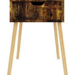 vidaXL Nachtkastje 40x40x56 cm bewerkt hout gerookt eikenkleurig