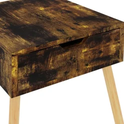 vidaXL Nachtkastje 40x40x56 cm bewerkt hout gerookt eikenkleurig