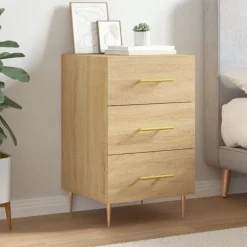 vidaXL Nachtkastje 40x40x66 cm bewerkt hout sonoma eikenkleurig