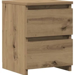 vidaXL Nachtkastje 30x30x40 cm bewerkt hout artisanaal eikenkleurig